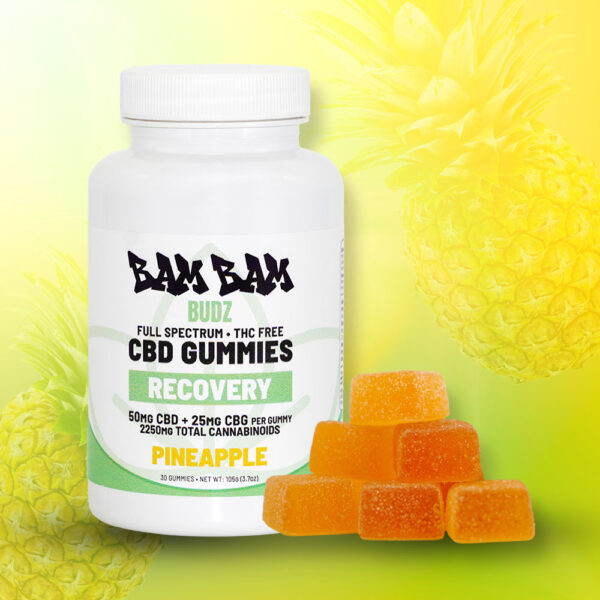 RECOVERY Gummies - CBD+CBG - Pineapple - Image 3
